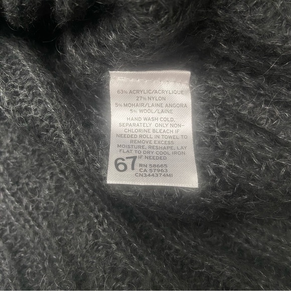 Caslon Gray Knitted Mohair Wool Blend Long Sleeve Sweater Size M Elbow Patch - Picture 4 of 8